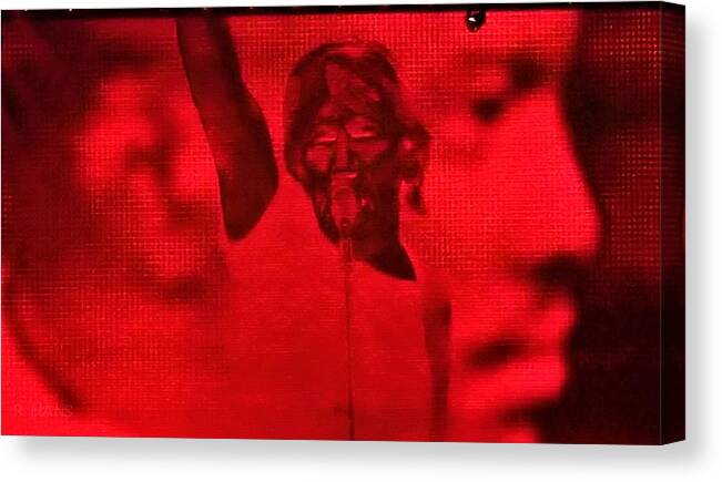 The Great Frame Up Canvas Print featuring the photograph Roger Waters Negative Red by Rob Hans