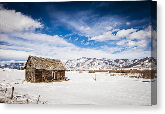 Mountains Canvas Print featuring the photograph Rustic Shack by Sean Allen