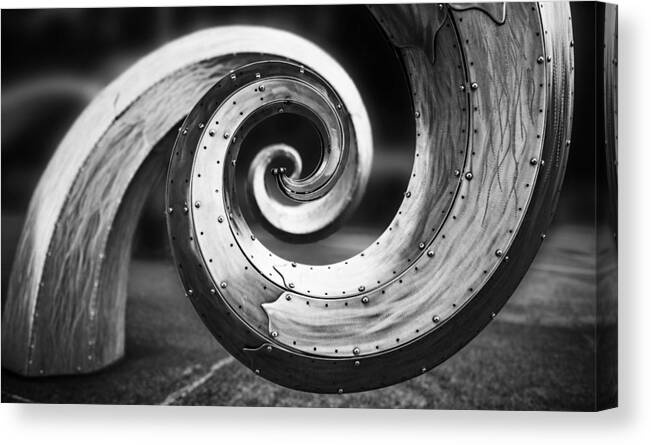 Junk Canvas Print featuring the photograph Salmon Waves Black and White by Pelo Blanco Photo