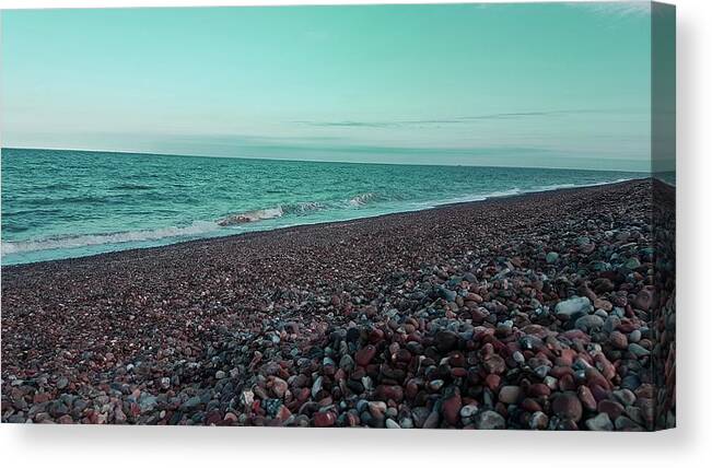 Beach Canvas Print featuring the photograph Sea Escape In Teal Green by Rowena Tutty