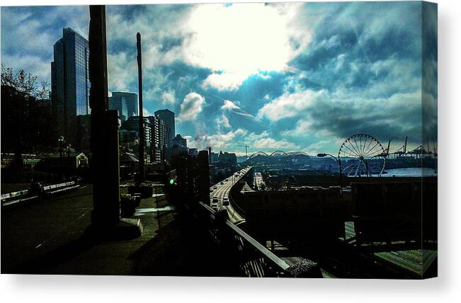 Seattle Canvas Print featuring the photograph Sea Side, Seattle by D Justin Johns