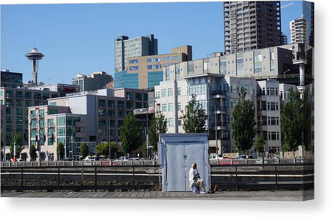 Seattle Canvas Print featuring the photograph Seattle Lines by Cathy Anderson