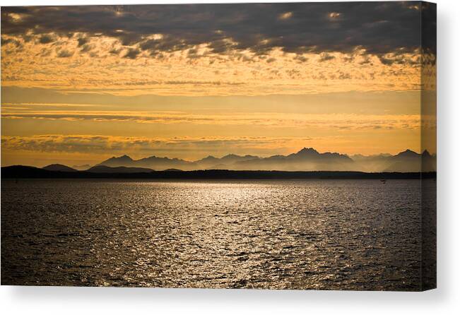 Seattle Canvas Print featuring the photograph Seattle Sunset by Mandy Wiltse