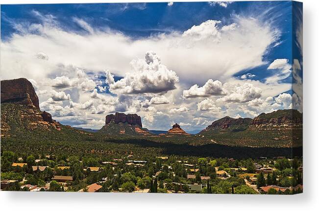 Arizona Canvas Print featuring the photograph Sedona Valley and Bell Rock by Lou Novick