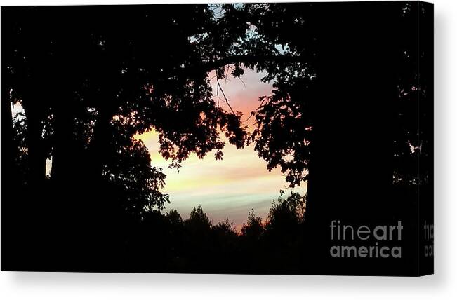 Silhouette Canvas Print featuring the photograph Fall Silhouette Sunset by Donna Brown