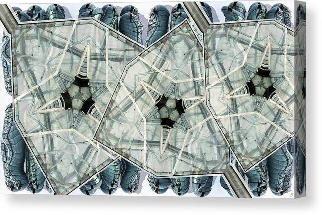 Abstract Canvas Print featuring the digital art Silos by Ronald Bissett