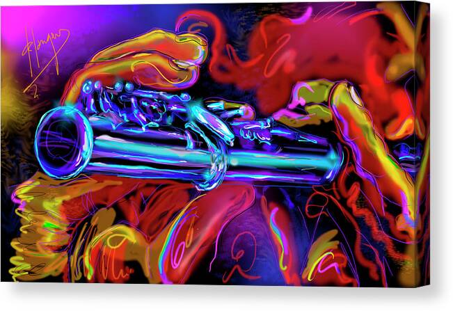 Flute Canvas Print featuring the painting Solid Silver by DC Langer