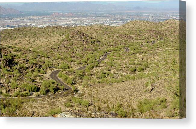S. Mountain Canvas Print featuring the photograph South Mountain curves by Darrell Foster
