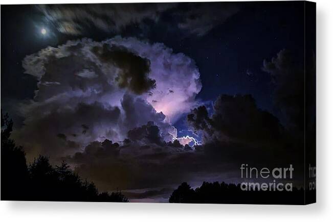 Spectacular Sky Canvas Print featuring the photograph Spectacular Sky Show by Angela J Wright