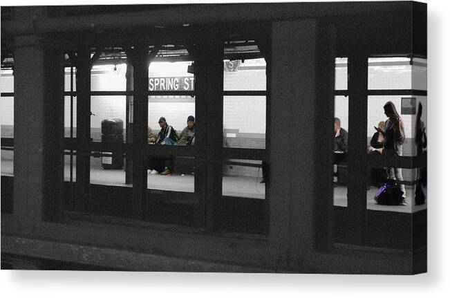 Subway Canvas Print featuring the photograph Spring Street Station by Frank Mari