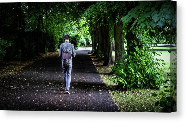 Backpack Canvas Print featuring the photograph St. Stephen's Green - Dublin, Ireland - Color street photography by Giuseppe Milo