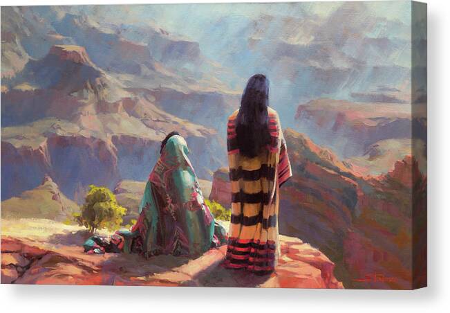 Southwest Canvas Print featuring the painting Stillness by Steve Henderson