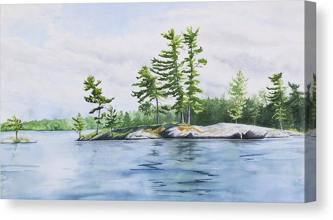 Stony Canvas Print featuring the painting Stony Lake Afternoon by Debbie Homewood