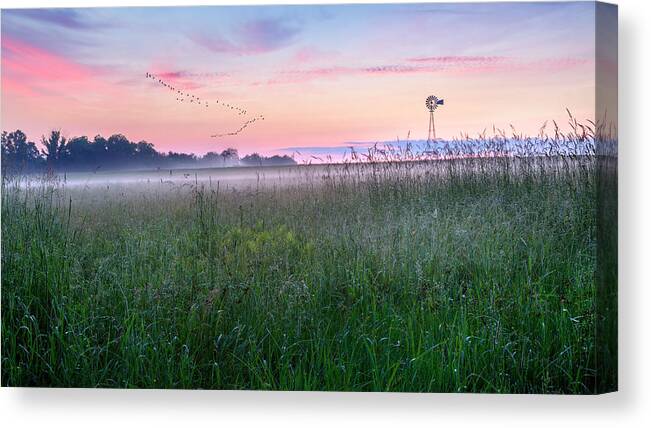 Bucolic Canvas Print featuring the photograph Summer Sunrise 2015 by Bill Wakeley