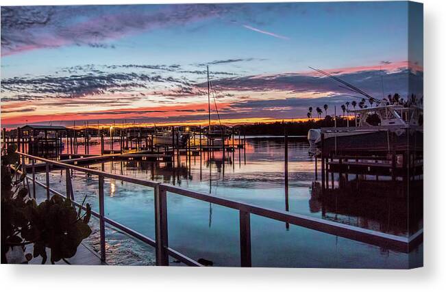 Indian River Canvas Print featuring the photograph Sunrise Christmas morning by Dorothy Cunningham