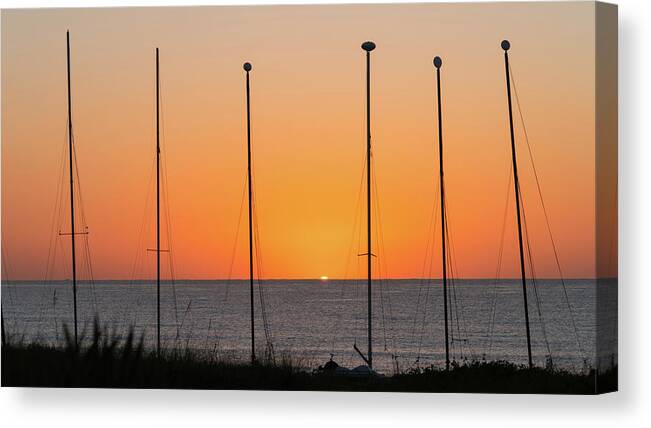Florida Canvas Print featuring the photograph Sunrise Masts Delray Beach Florida by Lawrence S Richardson Jr