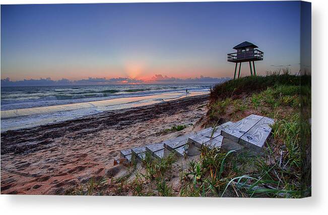 Landscape Canvas Print featuring the photograph Sunrise Stairs by Dillon Kalkhurst