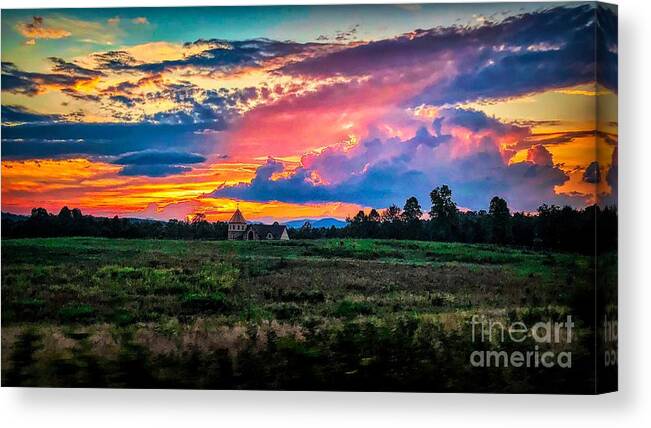Sunset Canvas Print featuring the photograph Sunset Burst by Buddy Morrison