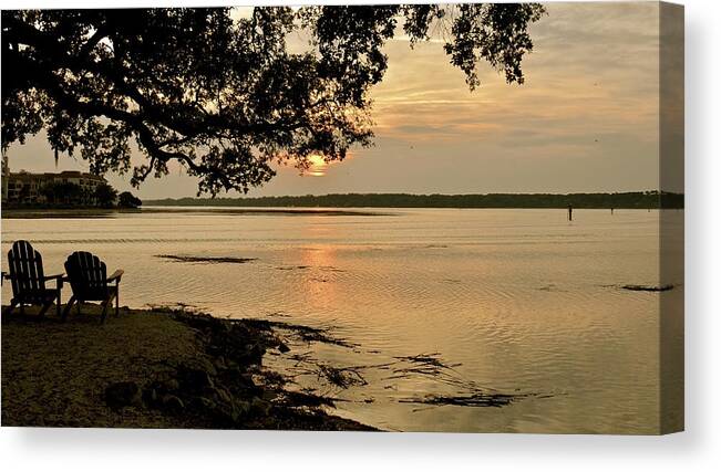 Sunset Canvas Print featuring the photograph Sunset For Two by Carol Bradley