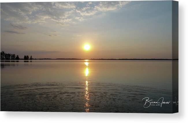  Canvas Print featuring the photograph Sunset on the Water by Brian Jones