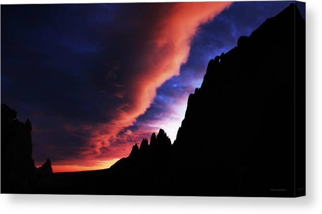 Sunset Canvas Print featuring the photograph Sunset Silhouette by Brian Gustafson