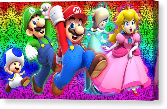 Super Mario 3d World Canvas Print featuring the digital art Super Mario 3D World by Super Lovely