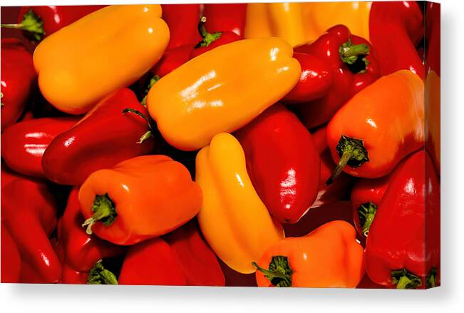 Sweet Peppers Canvas Print featuring the photograph Sweet Peppers by Pat Cook
