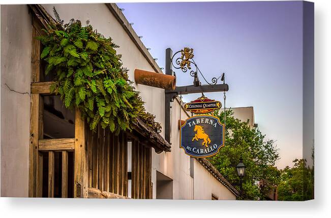 Aged Canvas Print featuring the photograph Taberna del Caballo by Traveler's Pics