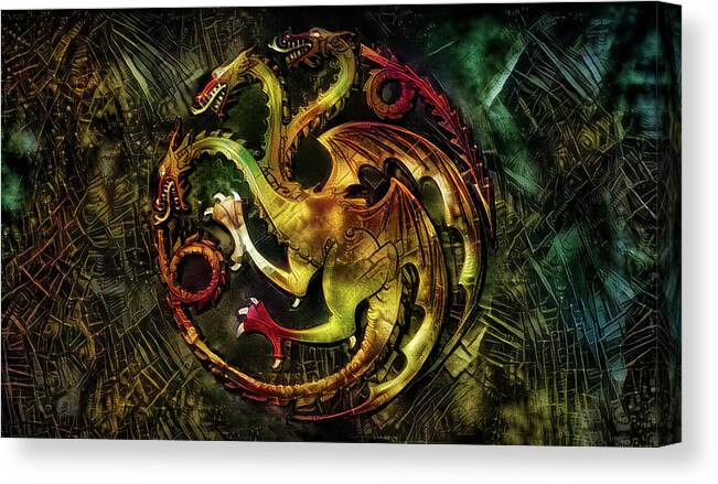 Targaryen Sigil Canvas Print featuring the mixed media Targaryen Sigil by Lilia D