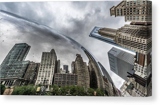 Architecture Canvas Print featuring the photograph The bean - Chicago, United States - Travel photography by Giuseppe Milo