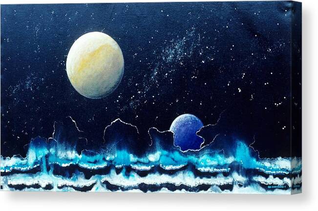 Spiritual Canvas Print featuring the painting The Caress of Deep Space by Lee Pantas