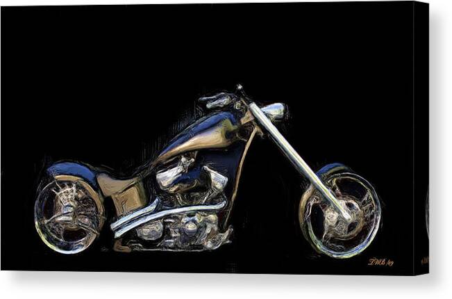 Motorcycle Art Canvas Print featuring the painting The Custom Rocker by Wayne Bonney