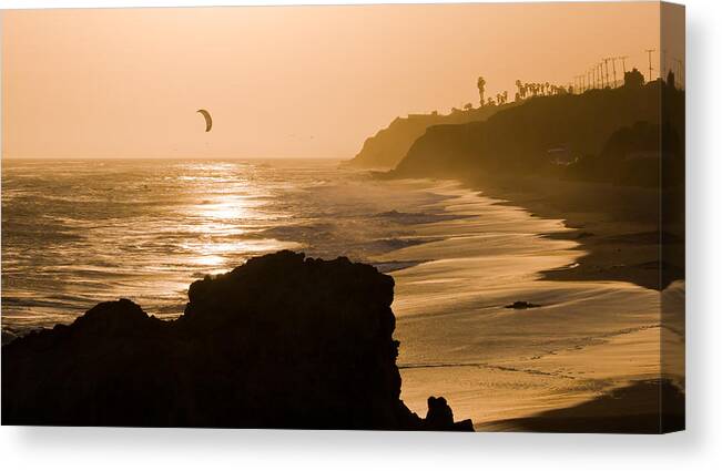 Malibu Canvas Print featuring the photograph The Day's Last Ride by Adam Pender