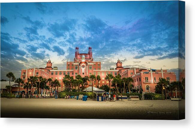 Florida Canvas Print featuring the photograph The Don Cesar by Marvin Spates
