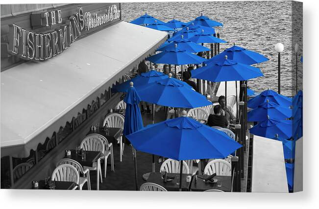 Restaurant Canvas Print featuring the photograph The Fishermans Seattle by Cathy Anderson