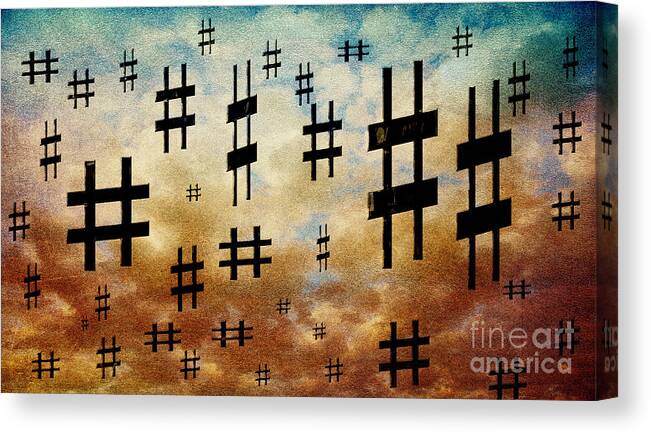Abstract Canvas Print featuring the digital art The Hashtag Storm by Andee Design