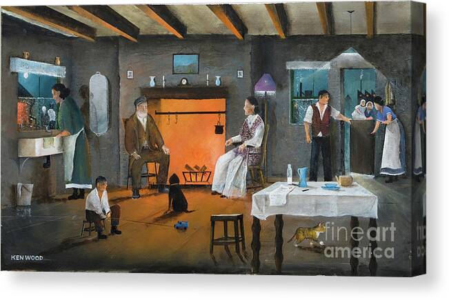 England Canvas Print featuring the painting The New Arrival by Ken Wood