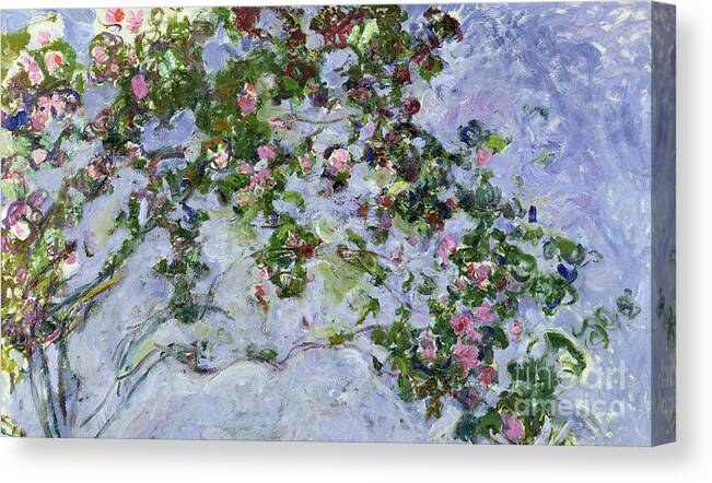 The Roses Canvas Print featuring the painting The Roses by Claude Monet
