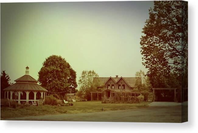 Vintage Canvas Print featuring the photograph The Summer Resort Sepia 2 by Stacie Siemsen