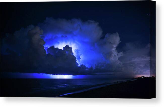 Florida Canvas Print featuring the photograph Thunderstorm City Delray Beach Florida by Lawrence S Richardson Jr