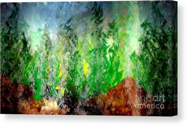 Abstract Canvas Print featuring the painting Trees 4 by John Krakora