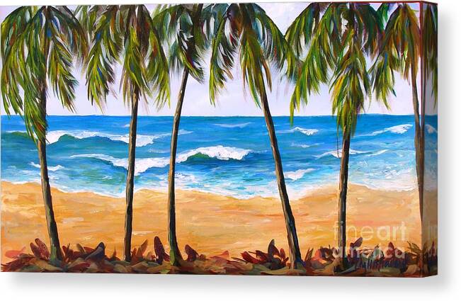 Tropics Canvas Print featuring the painting Tropical Palms 2 by Phyllis Howard