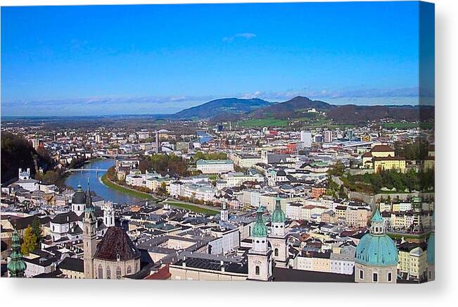 Salzburg Canvas Print featuring the photograph View from the Fortress by Betty Buller Whitehead
