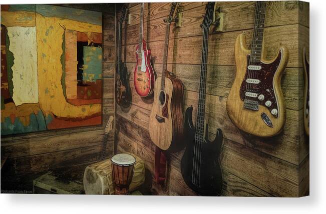 Guitar Canvas Print featuring the photograph Wall of Art and Sound by G Lamar Yancy