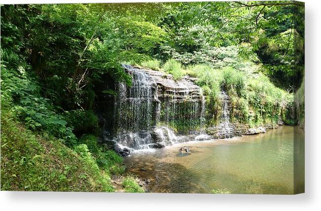 Waterfall Canvas Print featuring the photograph Waterfall In Oyabe2 by Shunsuke Kanamori