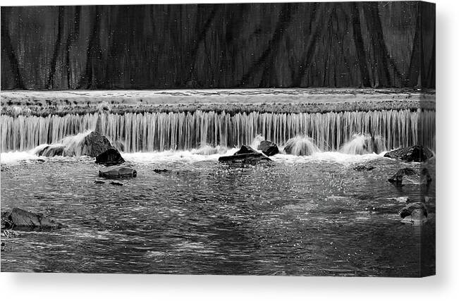 04.14.17_a 0809 B&w Canvas Print featuring the photograph Waterfall004 by Dorin Adrian Berbier