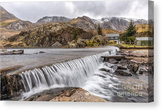Llyn Ogwen Canvas Print featuring the photograph Weirs Rapids Snowdonia by Adrian Evans