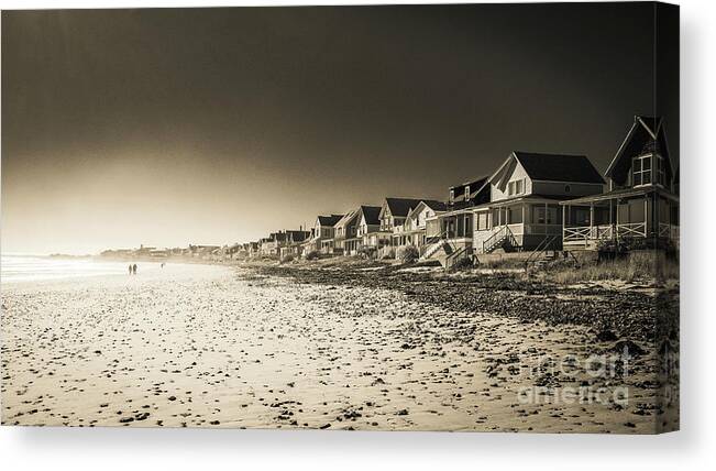 Wells Canvas Print featuring the photograph Wells Beach Maine infrared by Edward Fielding