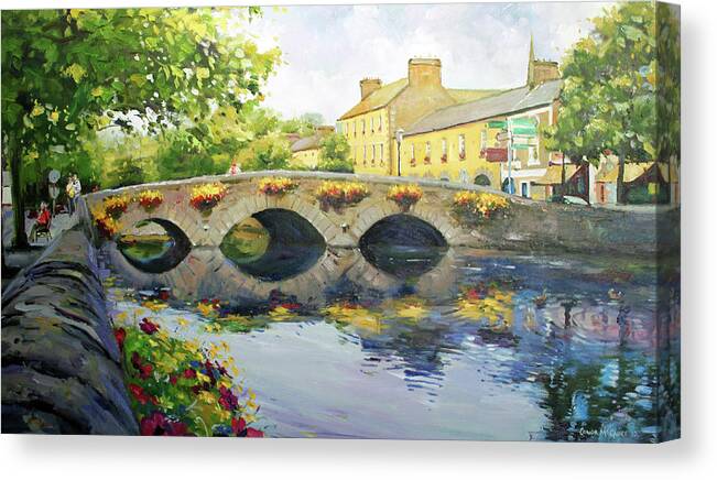 Westport County Mayo Canvas Print featuring the painting Westport Bridge County Mayo by Conor McGuire