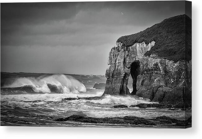 Ireland Canvas Print featuring the photograph Whiterocks Waves by Nigel R Bell